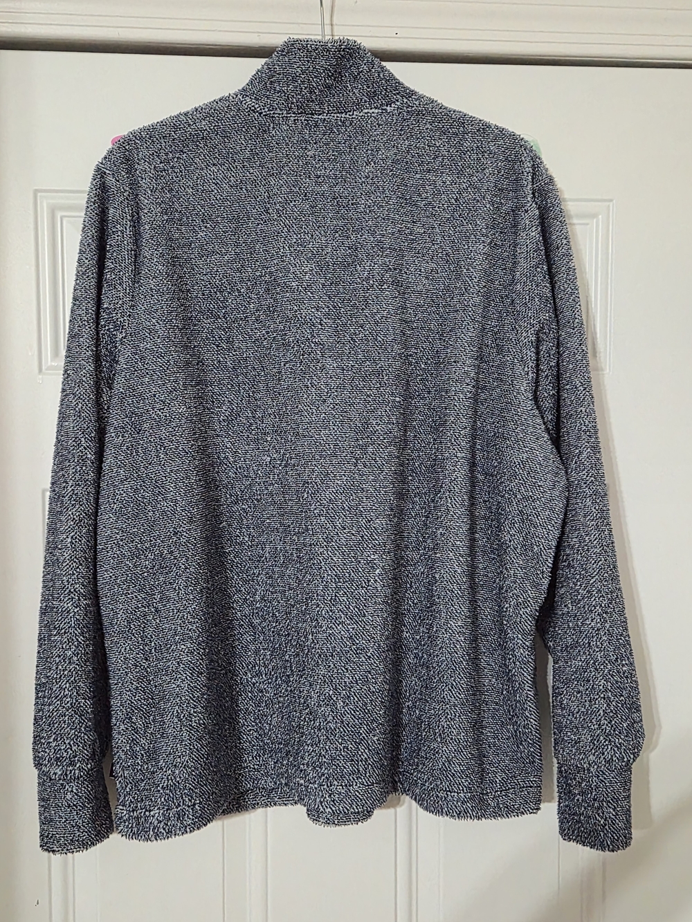Eddie Bauer Navy Heather Zip-Up Sweater - Picture 3 of 3